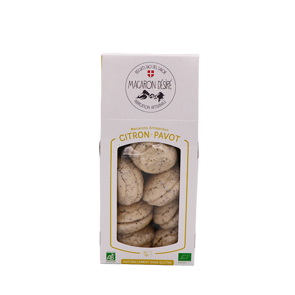 Macarons Artisanaux Citron Pavot BIO