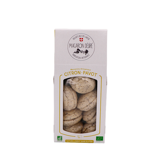 Macarons Artisanaux Citron Pavot BIO